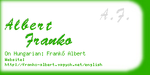 albert franko business card