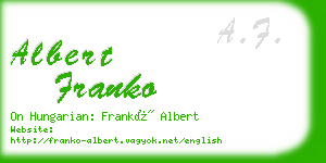 albert franko business card